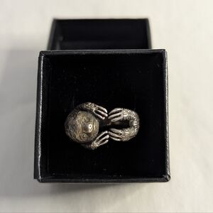 Sloth Ring Approx Size 5 Silver Tone